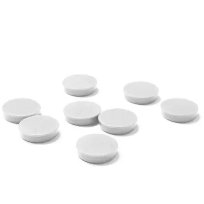 Magneter Ø 3,5 cm i sæt à 8 stk. Hvid