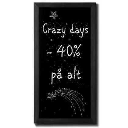 Menutavle med sortbejdset træramme 56x100 cm