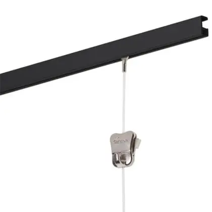 Minirail Galleriskinne 150 cm SORT.