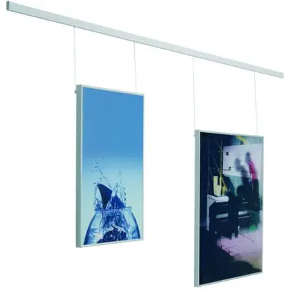 Minirail Galleriskinne 200 cm SØLV inkl. kroge/perlon og fittings