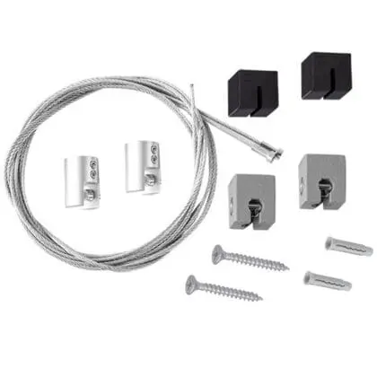 Ophængningssæt med topgreb i krom - til betonloft