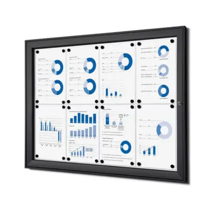 Opslagsskab sort inde- ude magnettavle 8xA4