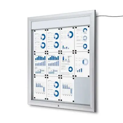 Opslagsskab Premium LED udendørs med magnettavle 12xA4