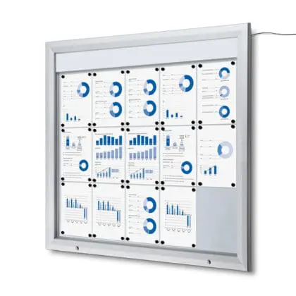 Opslagsskab Premium LED udendørs med magnettavle 15xA4