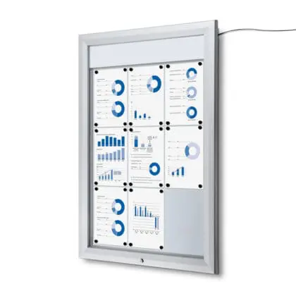 Opslagsskab Premium LED udendørs med magnettavle 9xA4