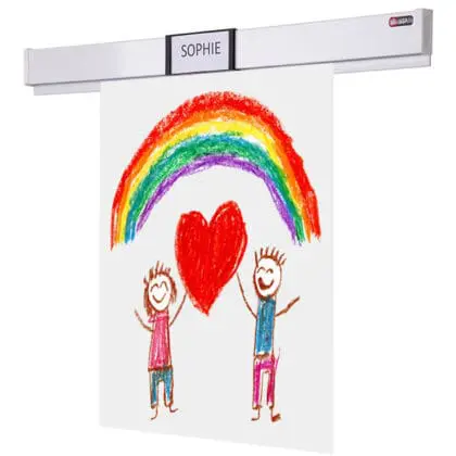 Navneskilt til montering på Papergrip alu-skinne