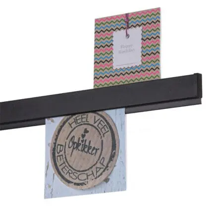 Papergrip 200 cm sort aluminiums skinne