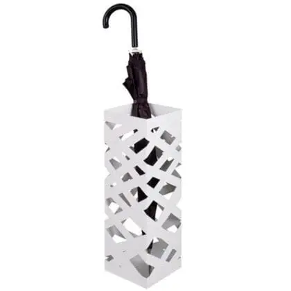 Paraplyholder ART hvid i metal - fritstående