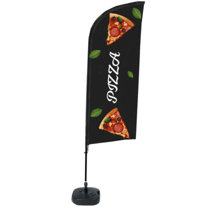 BeachFlag komplet med print - PIZZA - 89x240 cm