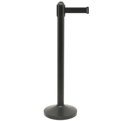 Kø-Leder stolpe outdoor sort med sort sele 210 cm