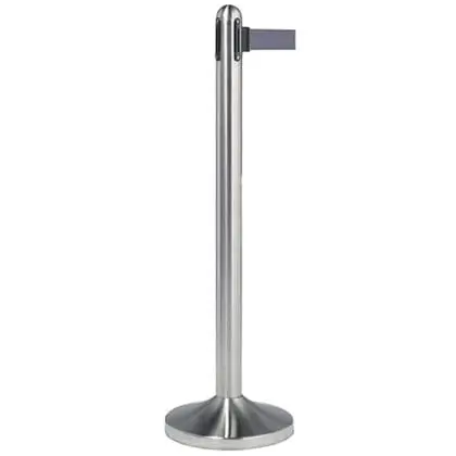 Kø-Leder stolpe outdoor sølv med grå sele 210 cm