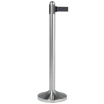 Kø-Leder stolpe outdoor sølv med sort sele 210 cm