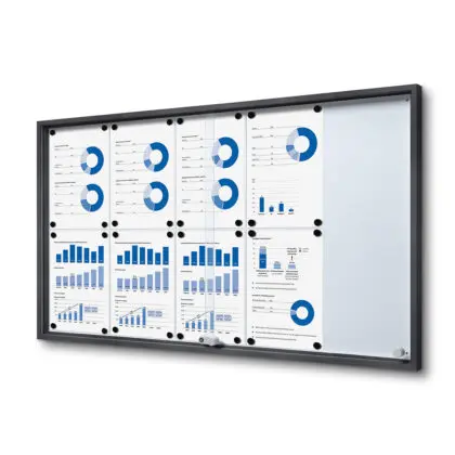 Opslagsskab slim med skydedøre 10xA4 Antracitgrå