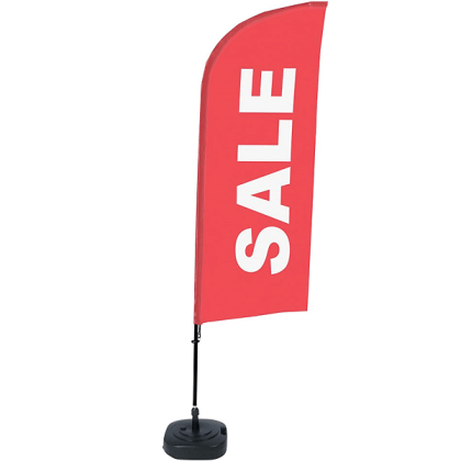 BeachFlag komplet med standard print – SALE – 89×240 cm