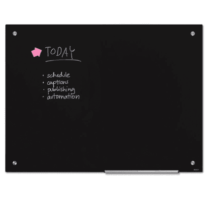 Scritto® Glas whiteboard sort 90x120 cm