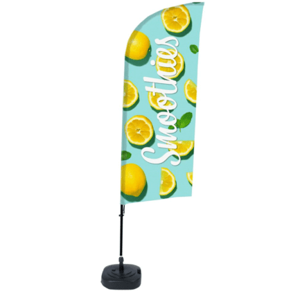 BeachFlag komplet med print - Smoothies Lemon - 89x240 cm