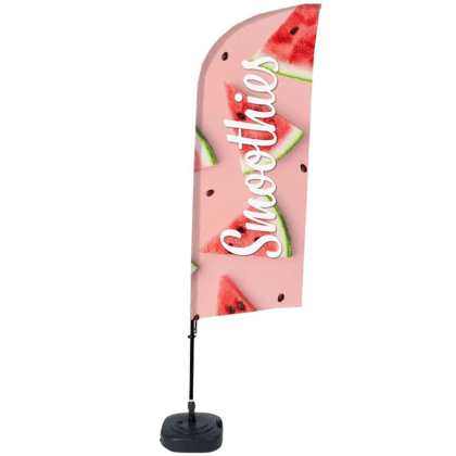 BeachFlag komplet med print - Smoothies Watermelon - 89x240 cm