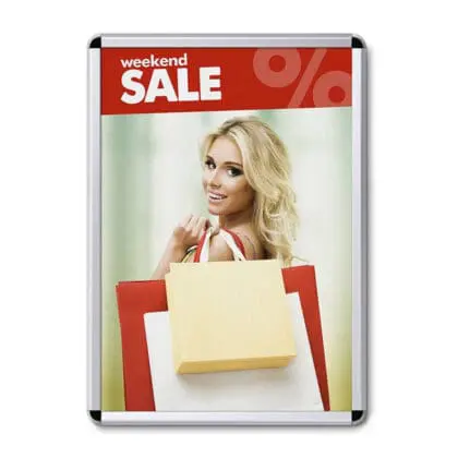 Snapramme 32 mm profil med runde hjørner - A1 - 59,4 cm x 84,1 cm - Aluminium