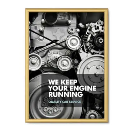 Snapramme 25 mm GULD profil i gering - 50 cm x 70 cm - Aluminium