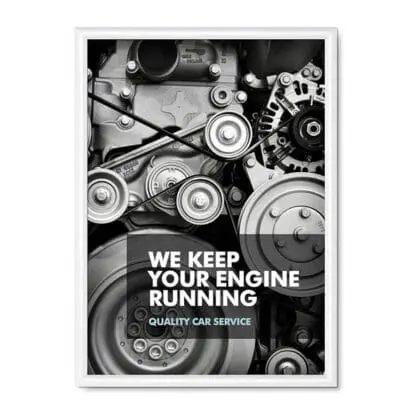 Snapramme 25 mm HVID profil i gering - 50 cm x 70 cm - Aluminium