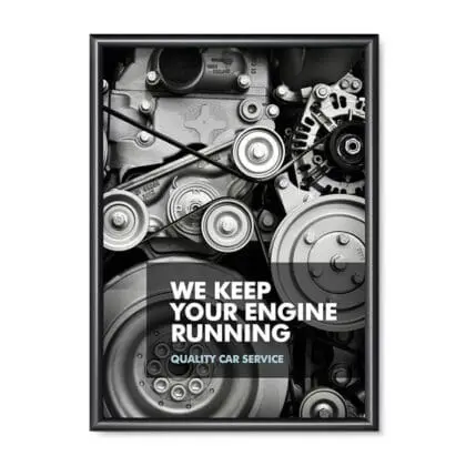 Snapramme 25 mm SORT profil i gering - 50 cm x 70 cm - Aluminium