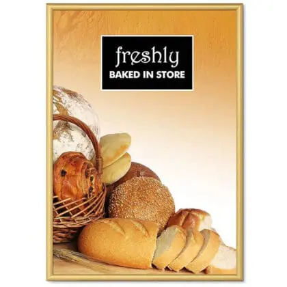 Snapramme 25 mm GULD profil i gering - 70 cm x 100 cm - Aluminium