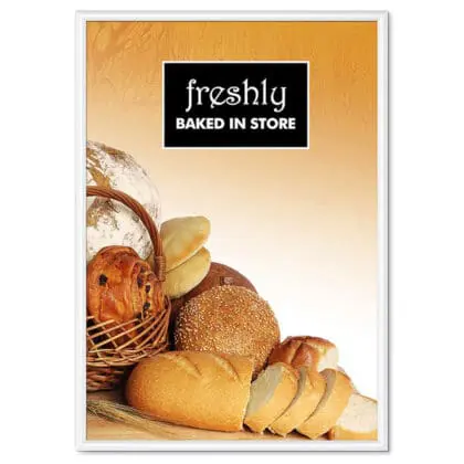 Snapramme 25 mm HVID profil i gering - 70 cm x 100 cm - Aluminium