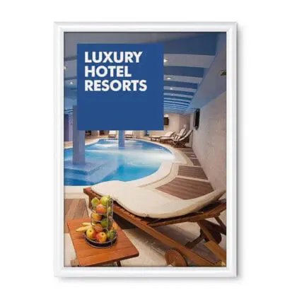 Snapramme 25 mm HVID profil i gering - A2 - 42 cm x 59,4 cm - Aluminium