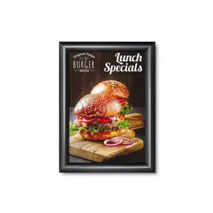 Snapramme A4 med 25 mm SORT profil i gering