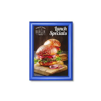 Snapramme 25 mm BLÅ profil i gering - A4 - 21 cm x 29,7 cm - Aluminium