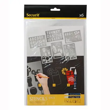 Stencils til brug med Kridtmarkers