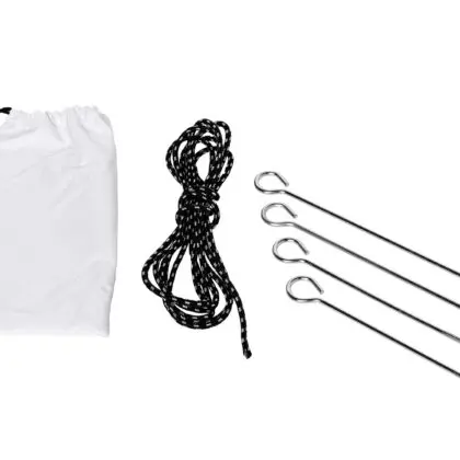 Sæt med 4 teltpløkker og bardun til alu-telt