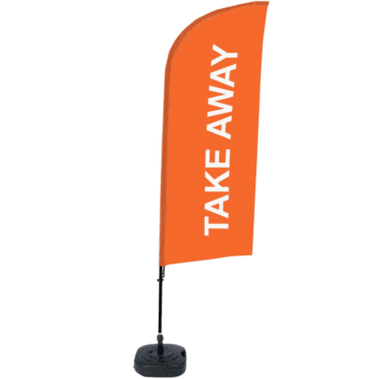 BeachFlag komplet med print - TAKE AWAY ORANGE- 89x240 cm