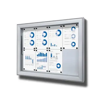 Opslagsskab Premium dybt udendørs med magnettavle 8xA4