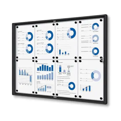 Opslagsskab sort indendørs magnettavle Economy 8xA4