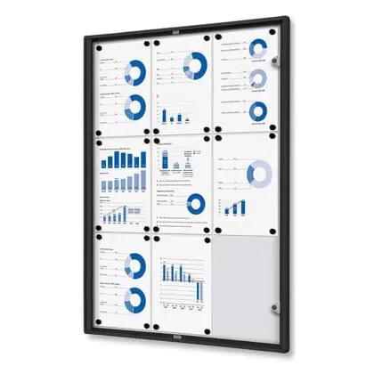 Opslagsskab sort indendørs magnettavle Economy 9xA4