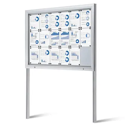 Opslagsskab ude på nedstøbte stolper - magnettavle 18xA4