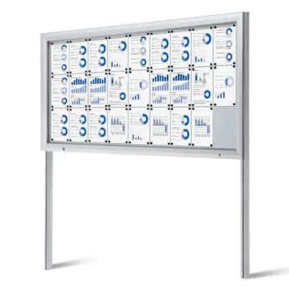 Opslagsskab ude på nedstøbte stolper - magnettavle 27xA4
