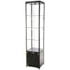LED udstillingsmontre sort 45x200x45 cm med underskab