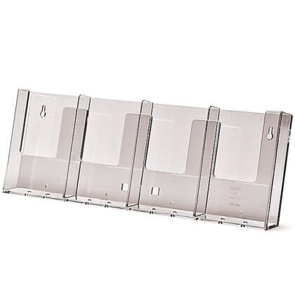 Brochureholder væg/bord 4 rum M65 højformat / 4W104
