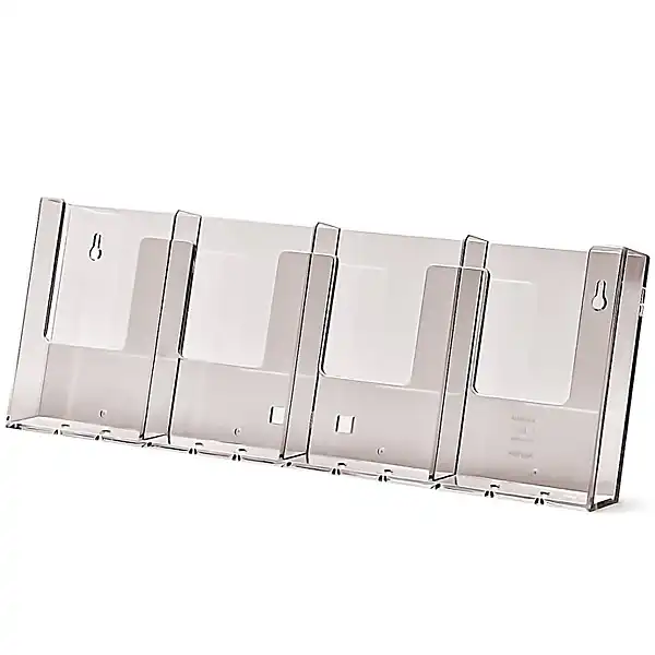 Brochureholder væg/bord 4 rum M65 højformat / 4W104