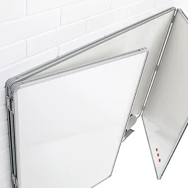 Whiteboard PROFESSIONEL fold-ud 240x90 cm med to låger - Billede 3