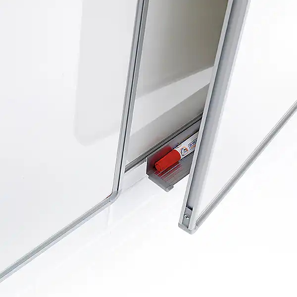 Whiteboard PROFESSIONEL fold-ud 240x90 cm med to låger - Billede 4