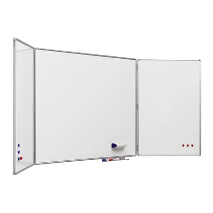 Whiteboard PROFESSIONEL fold-ud 240x90 cm med to låger