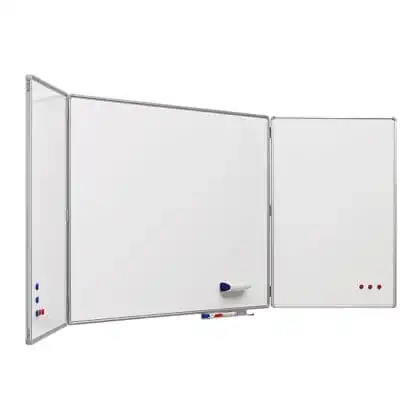 Whiteboard PROFESSIONEL fold-ud 240x90 cm med to låger