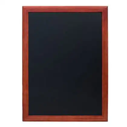 Menutavle med udskåret træramme i mahogni look 56 x 76 cm