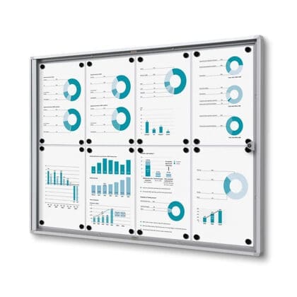 Indendørs låsbart opslagsskab Economy B1 brandhæmmende 8xA4