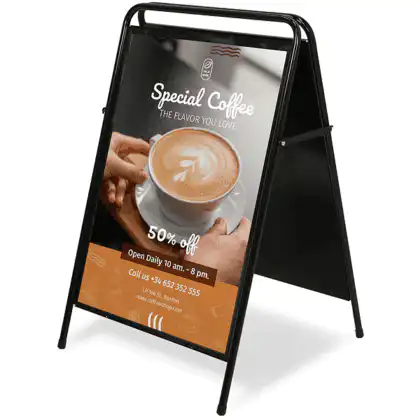 A-Board Elegant 70x100 cm sort lakeret