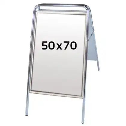 Easy Sign Gadeskilt 50x70 højformat - SØLV