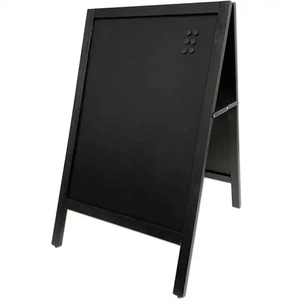 A-Skilt i sortbejdset bøg inkl. magnet kridttavle 59 x 78 cm - Billede 2